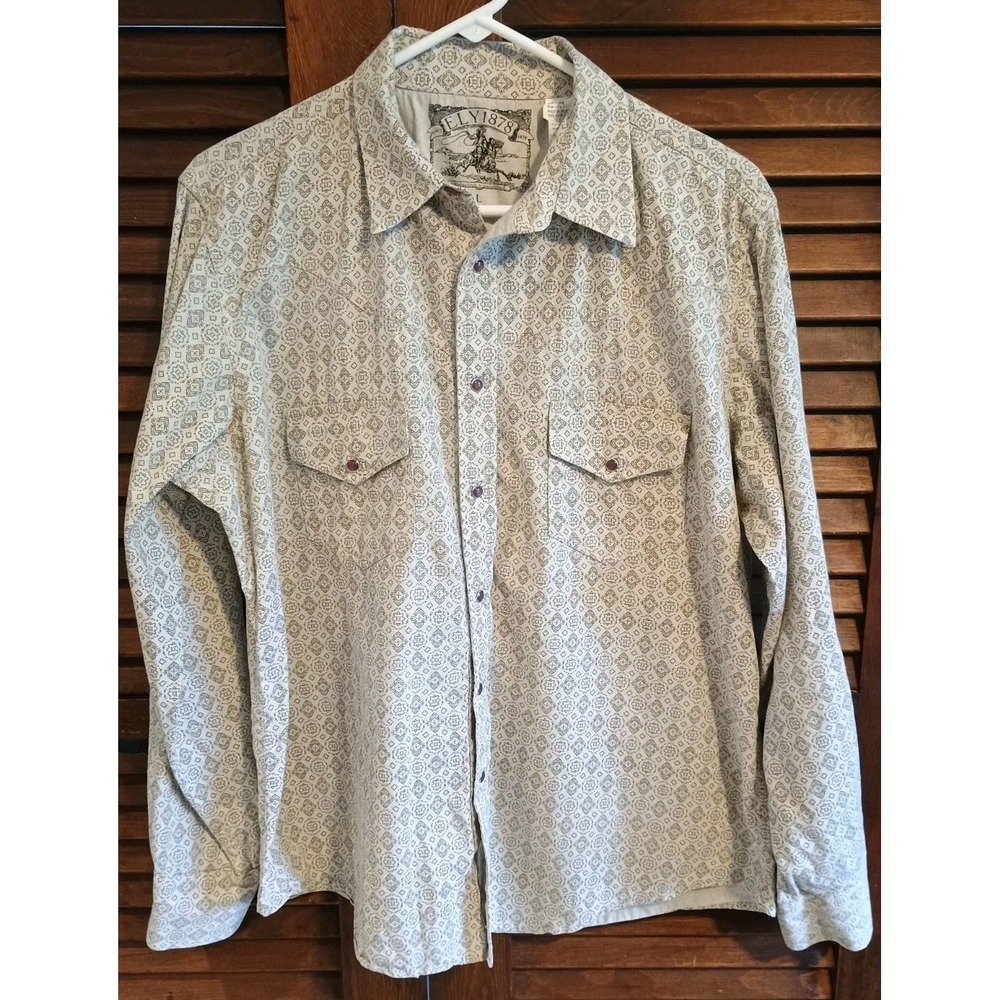 Ely Cattleman 1878 Shirt Mens Large Western Black Pearl Snap Cowboy Rodeo